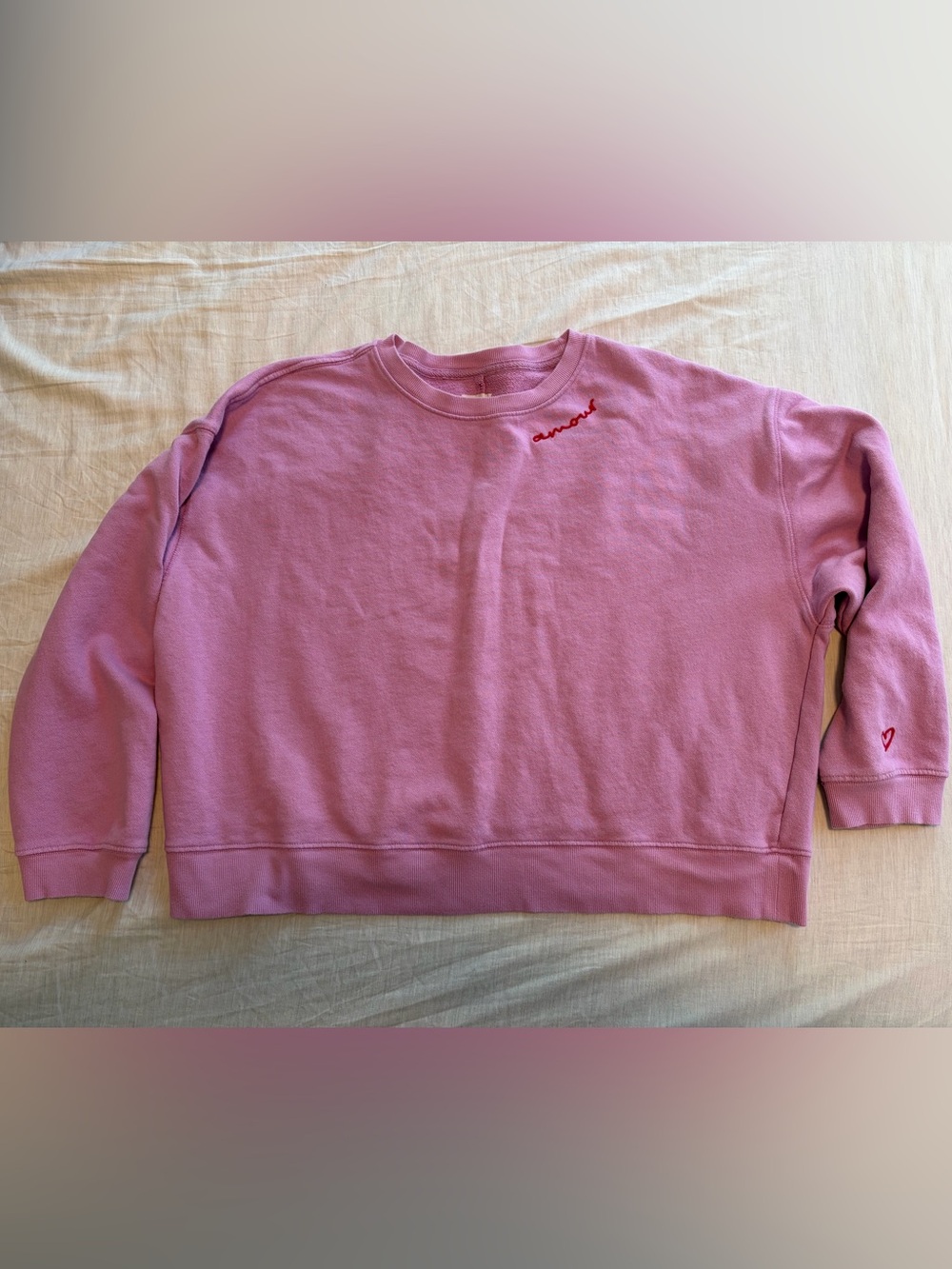 Pilcro Pink cropped Crewneck Sweatshirt